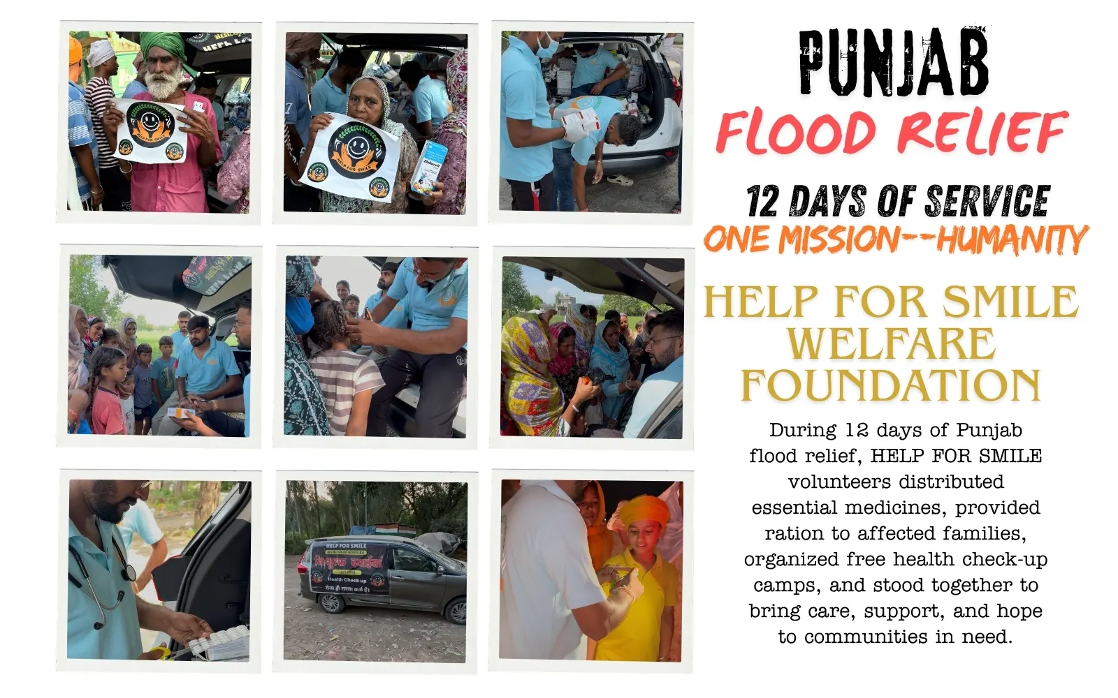 Punjab flood relief — 12 days of service by Help For Smile volunteers